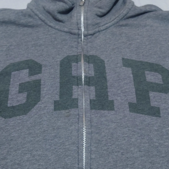 GAP Tracksuit Jacket Men's Medium Long Sleeve Full Zip Grey Spell Out - Picture 4 of 7